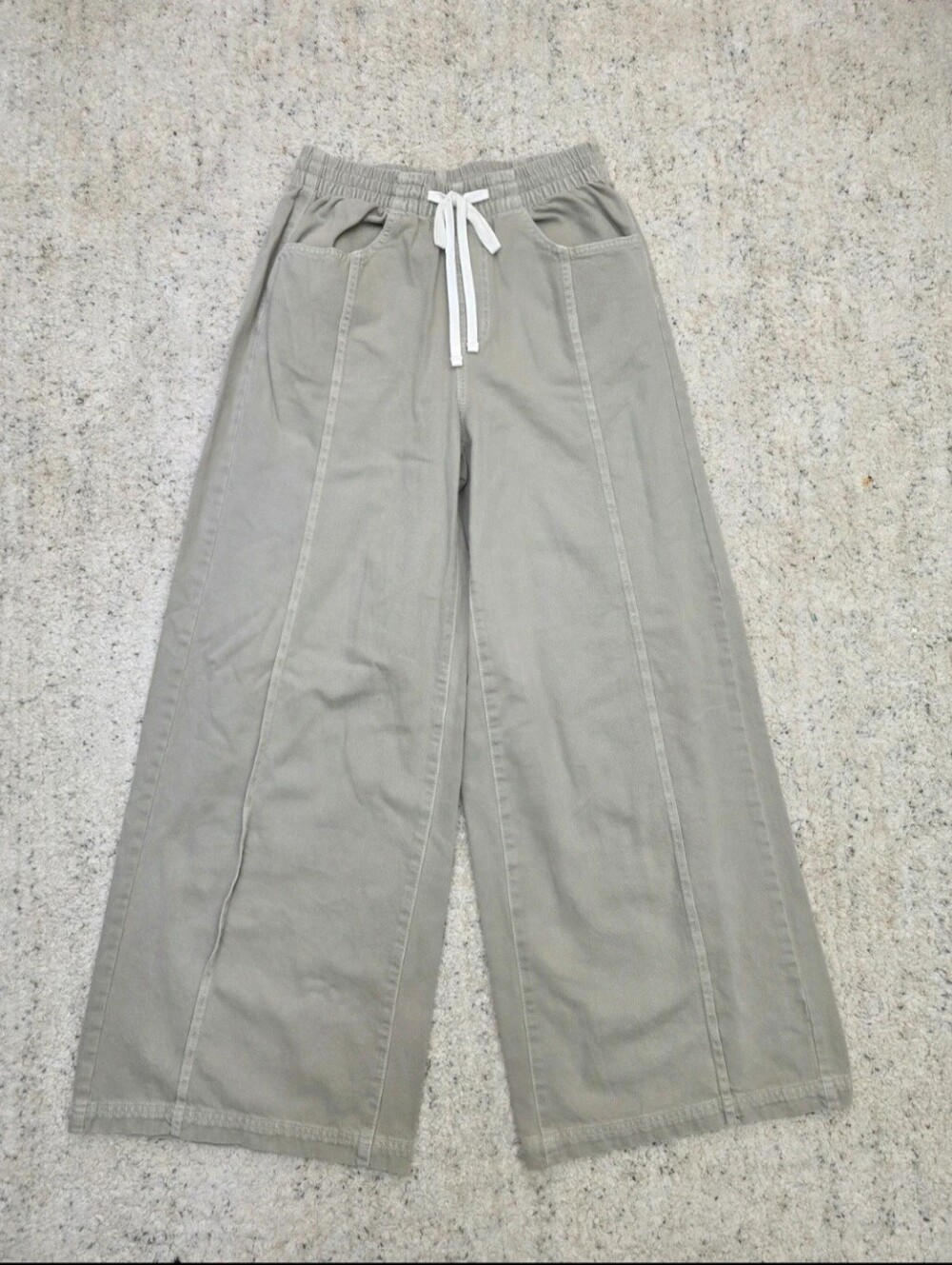 Women's XXL Light Green Wide Leg Denim Pants Jeans